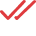 Double red ticks icon