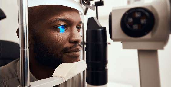 Patient undergoing eye examination
