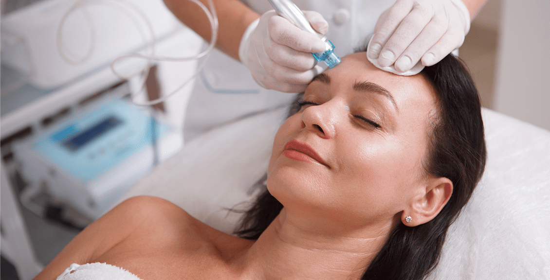 Relaxing skincare procedure in progress